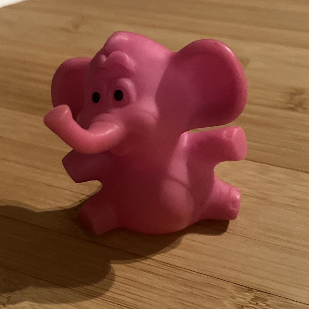 VTG Crest Toothpaste Pink Vinyl Elephant Finger Puppet 2.5” Made In Japan 70’s